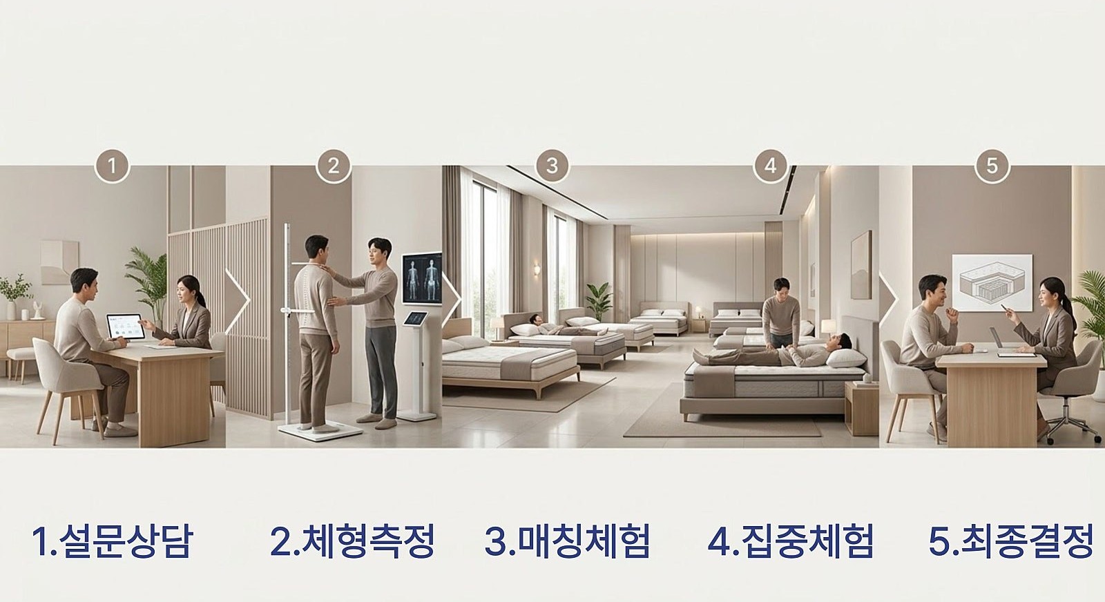 베드잇 매트리스 매칭솔루션 5단계 안내